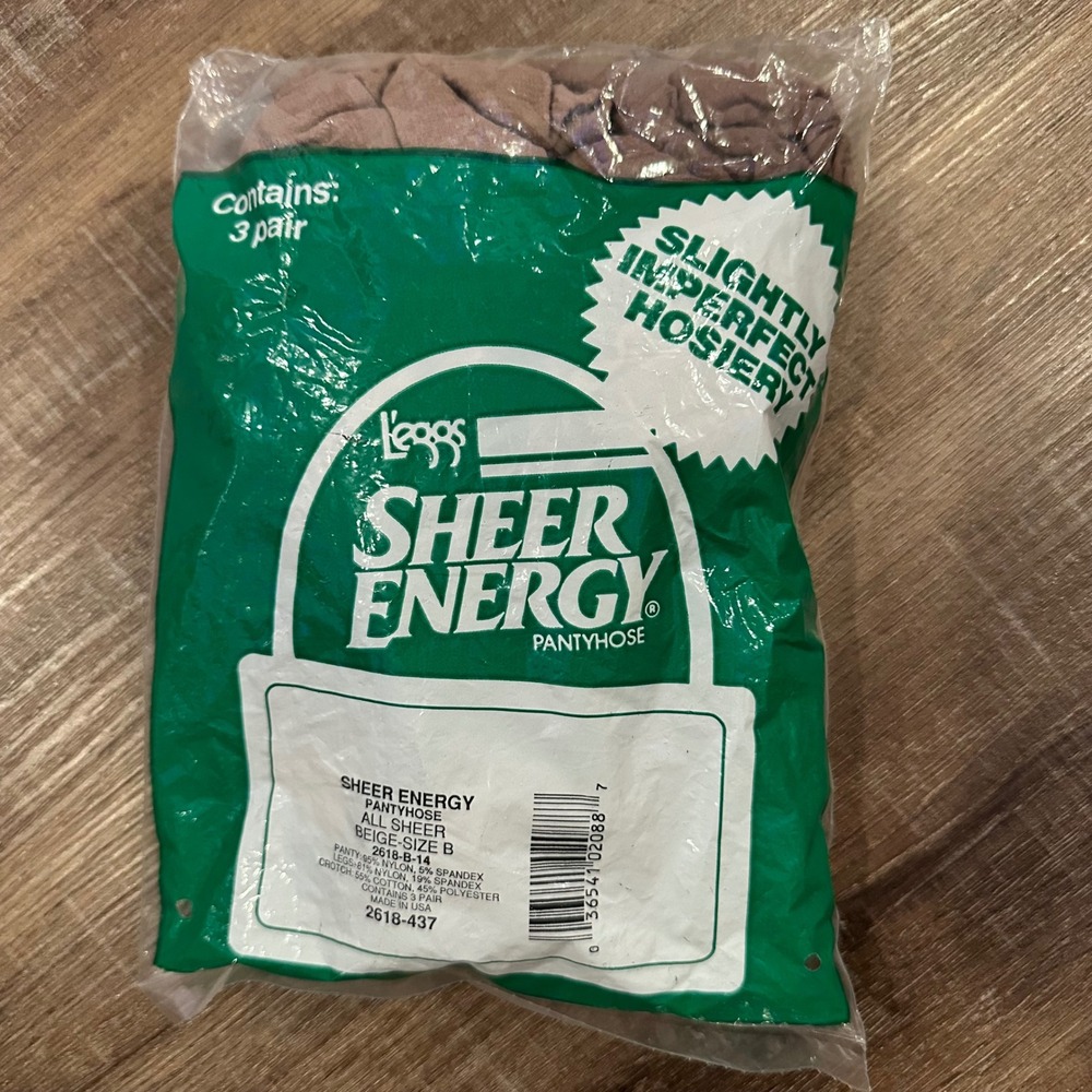 L'eggs Sheer Energy All Sheer Pantyhose 3 Pair Beige Size B Slightly Imperfect